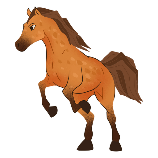 Cavalo marrom escuro pulando Desenho PNG