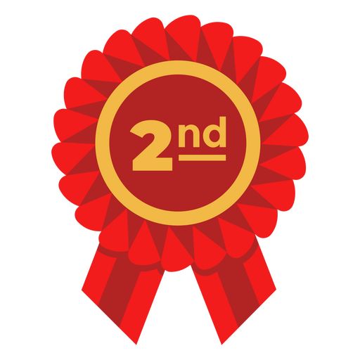 Red second place ribbon PNG Design