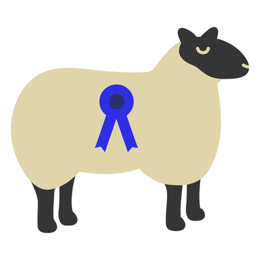 Sheep with fair ribbon PNG Design