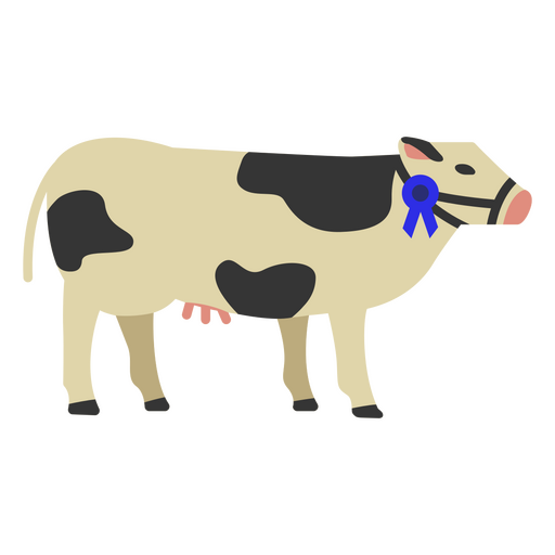 Cow with fair ribbon illustration PNG Design