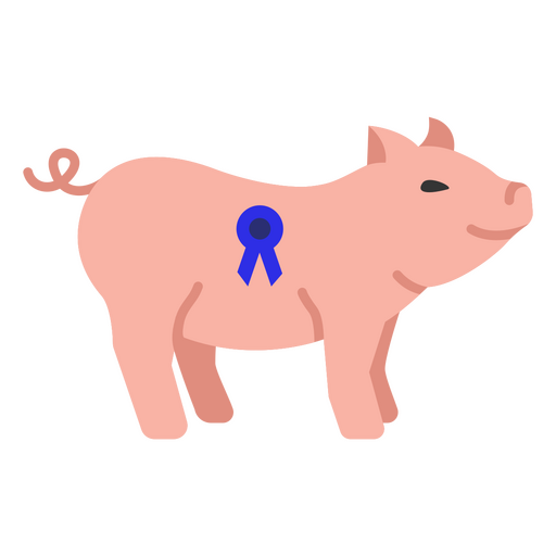 Smiling pig in first place PNG Design
