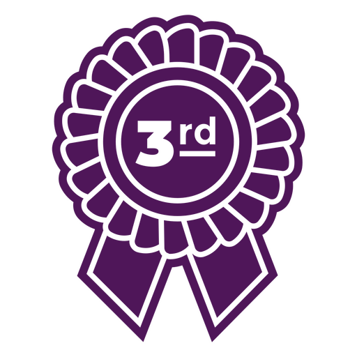 third place purple competition ribbon PNG Design