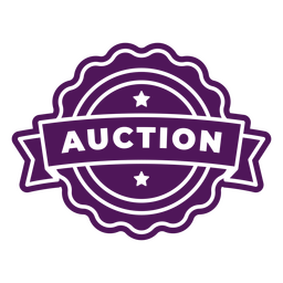 Auction cut-out ribbon PNG Design