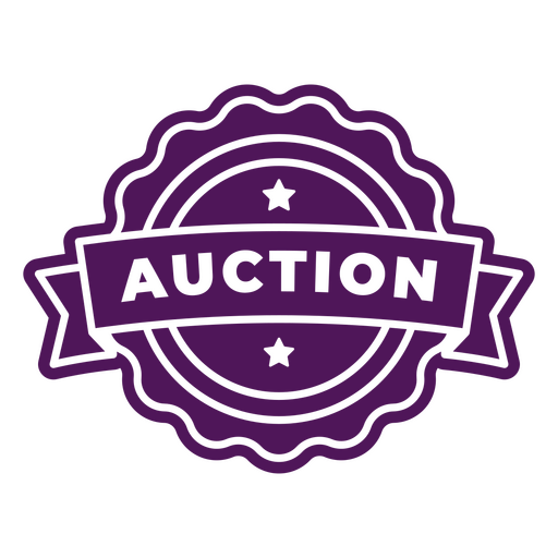 Auction cut-out ribbon PNG Design