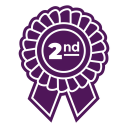 Second place cut-out ribbon PNG Design