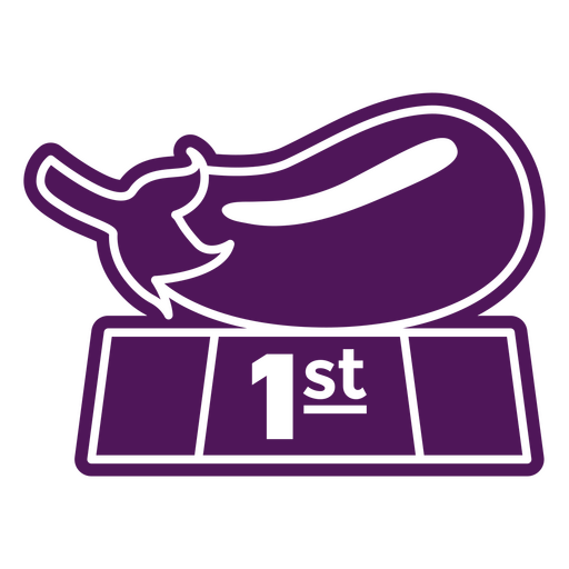 Purple eggplant in first place PNG Design