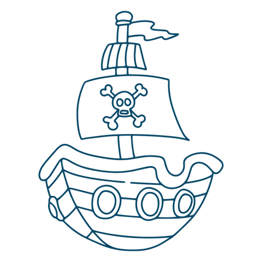 Dibujo de barco pirata minimalista Diseño PNG