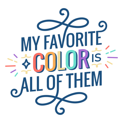Colorful lettering with details PNG Design