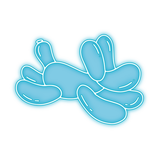 Dog made of neon blue balloon PNG Design