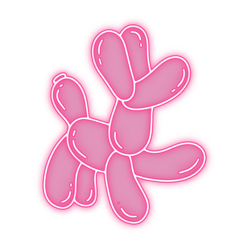 Cachorro feito de balão rosa neon Desenho PNG