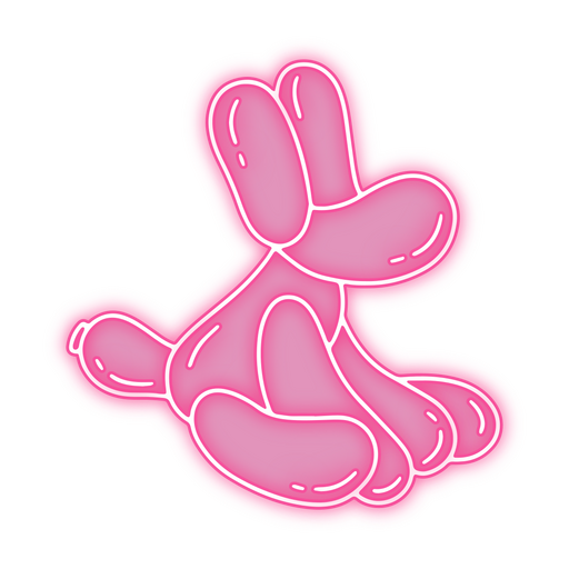 Neon pink dog of balloon PNG Design