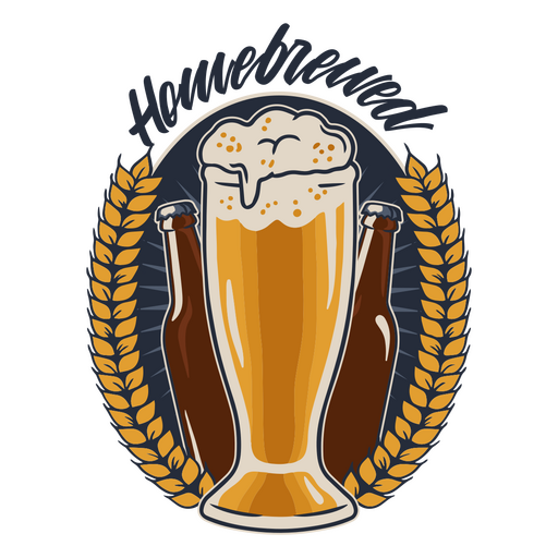 Vaso de cerveza con corona de laurel Diseño PNG