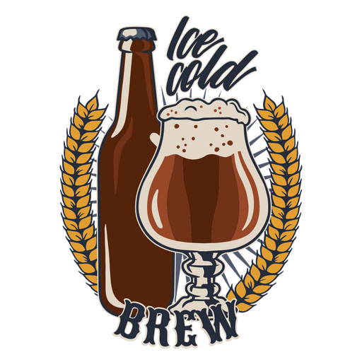 Badge with sparkling brew PNG Design