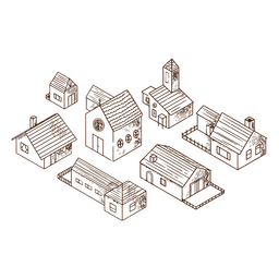 Pequeño mapa del pueblo Diseño PNG