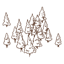 Pine forest drawing PNG Design
