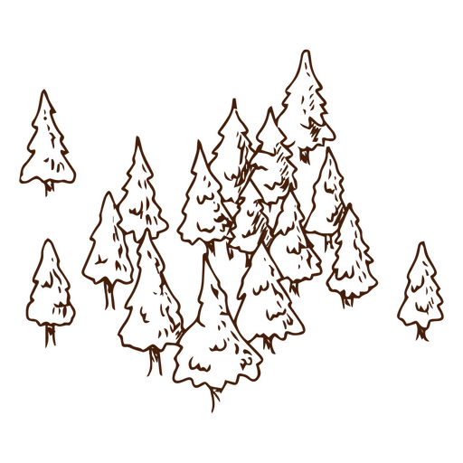 desenho de floresta de pinheiros Desenho PNG