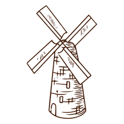 Bosquejo del molino de viento Diseño PNG