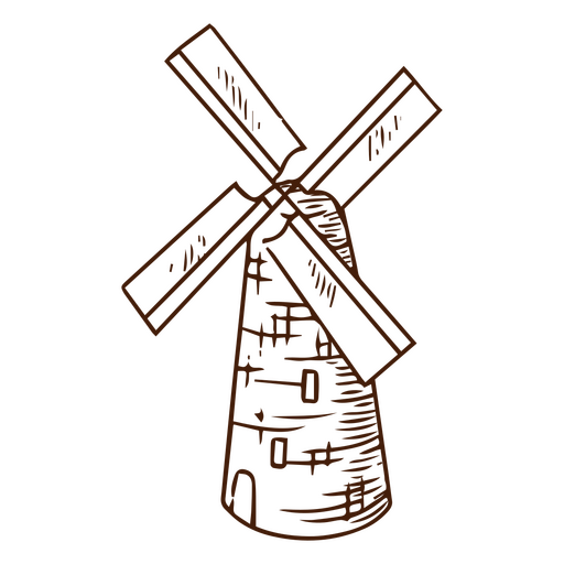 Desenho de ícone de moinho medieval vetor moinho de vento holandês