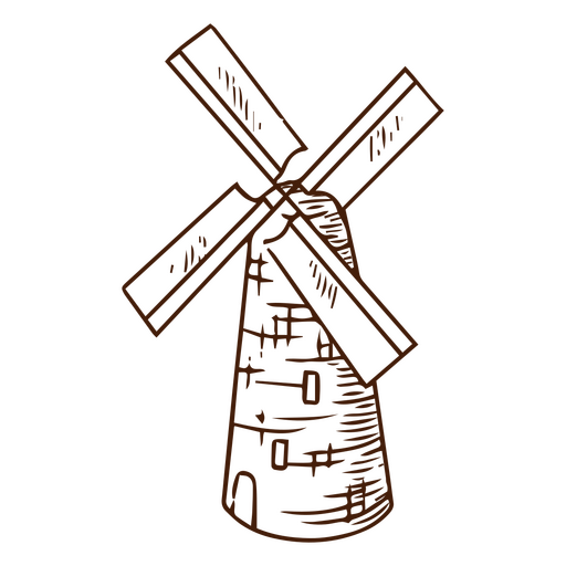 Windmühlenskizze PNG-Design