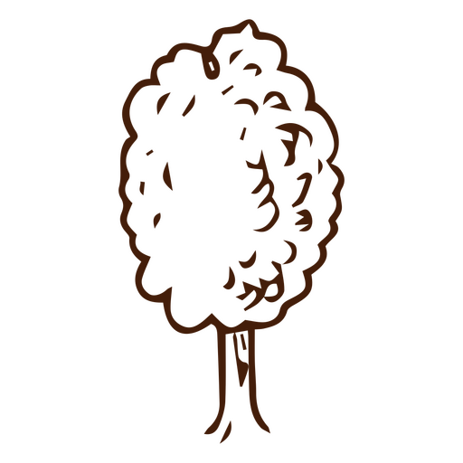 Dibujo minimalista de árbol. Diseño PNG