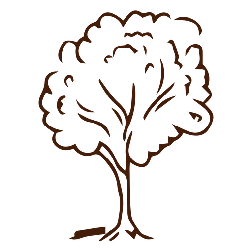 Dibujo simple de árbol grande Diseño PNG