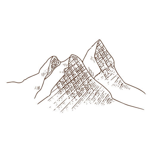 Dibujado a mano de montañas Diseño PNG