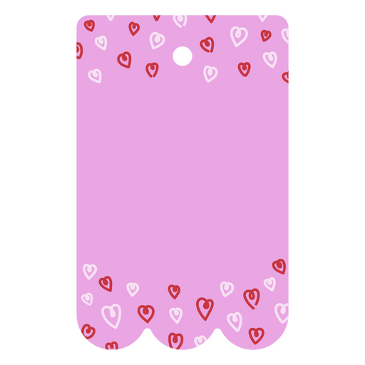 Etiqueta de regalo de San Valentín con corazones sobre un fondo rosa Diseño PNG