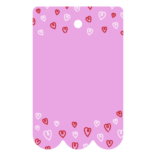 Valentine's day gift tag with hearts on a pink background PNG Design