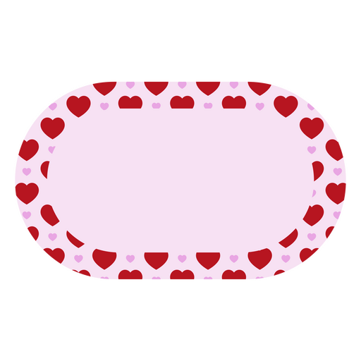 Oval valentine's label PNG Design