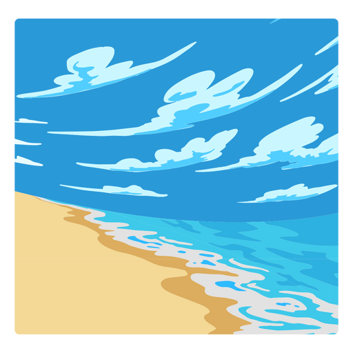 praia nublada Desenho PNG