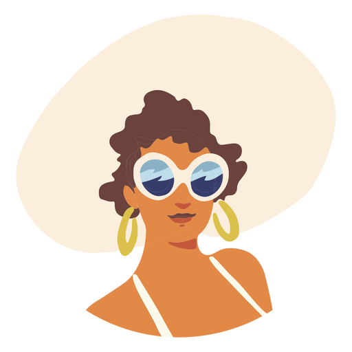 Retrato de mujer de playa Diseño PNG