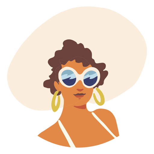 Retrato de mulher de praia Desenho PNG