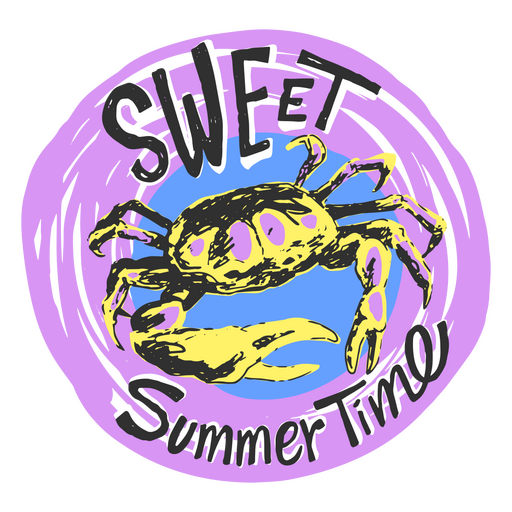 Purple crab lettering PNG Design