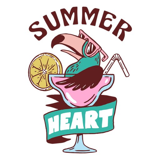 Summer heart quote design PNG Design