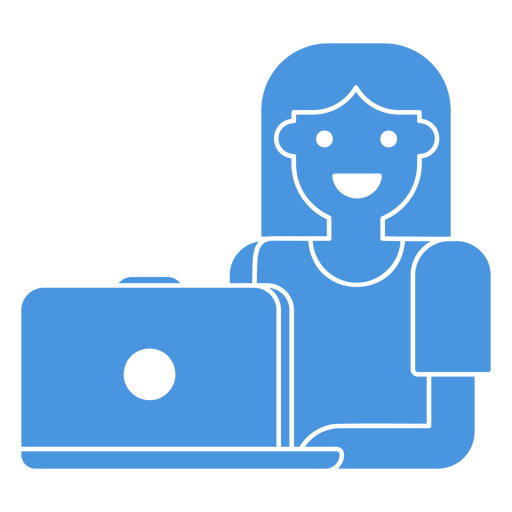 Mädchen, das im Laptop sucht PNG-Design