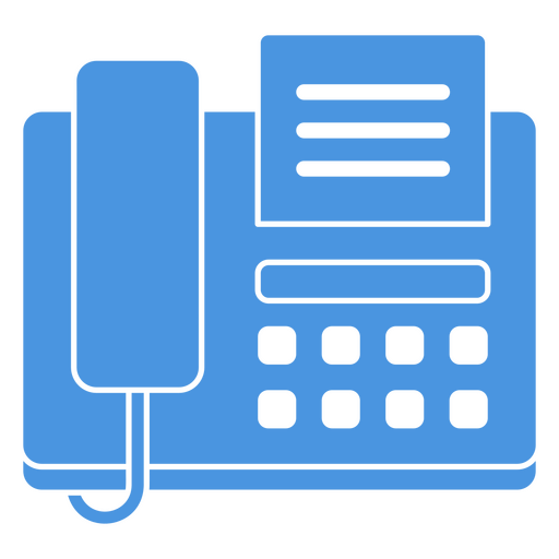 Blue retro fax telephone PNG Design