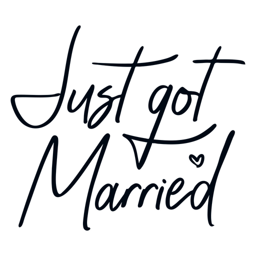 Just got married lettering PNG Design