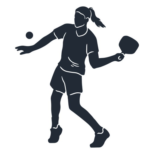 Girl practicing pickleball PNG Design