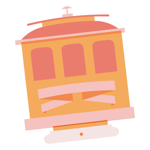 Orange drawing of streetcar PNG Design