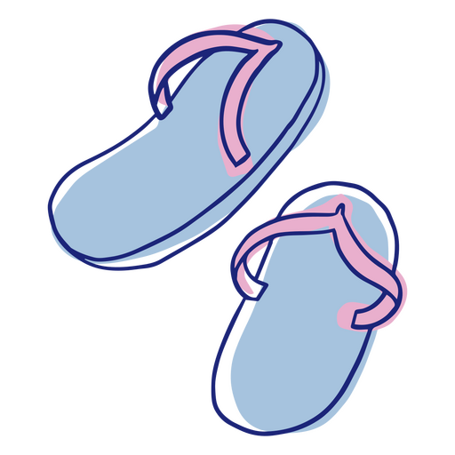 Blue summer flip flops PNG Design