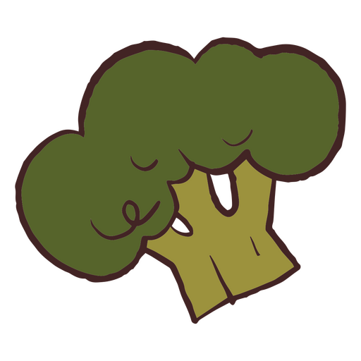 Dibujo simple de brócoli. Diseño PNG