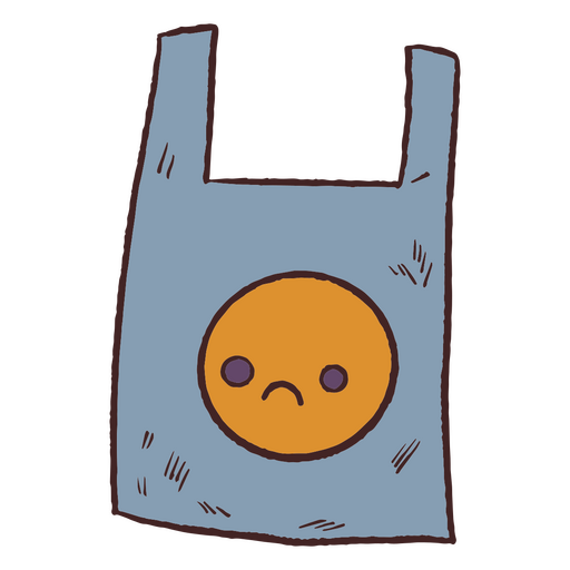 Supermarkttasche mit traurigem Gesicht PNG-Design