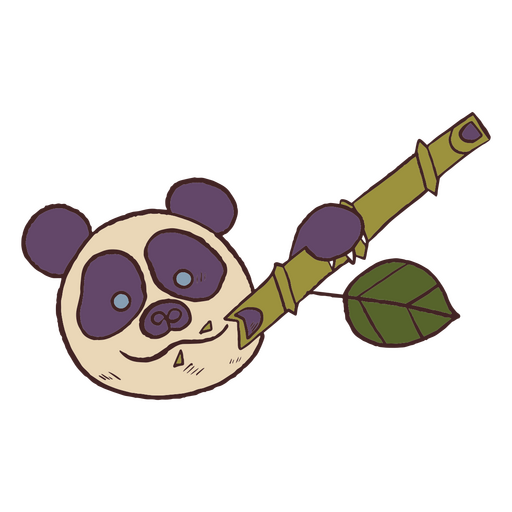 Oso panda con bambú Diseño PNG
