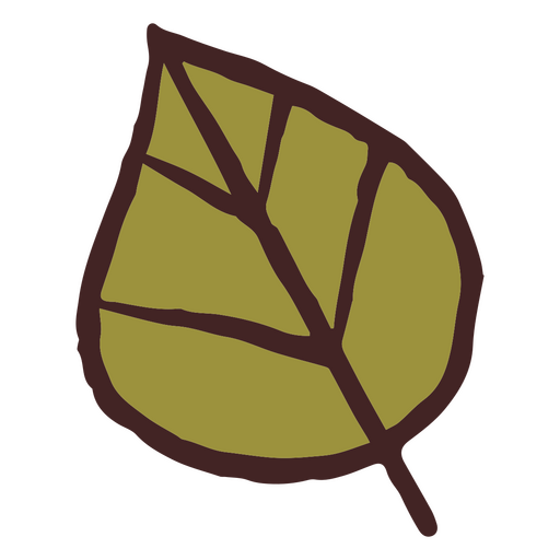 Doodle of fallen green leaf PNG Design