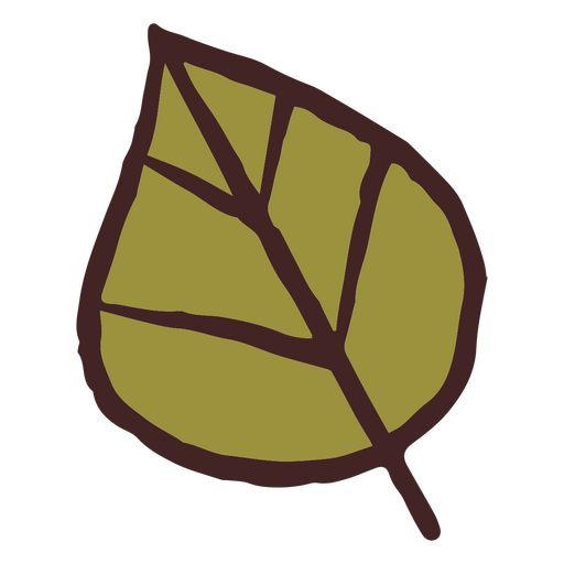 Gekritzel des gefallenen grünen Blattes PNG-Design