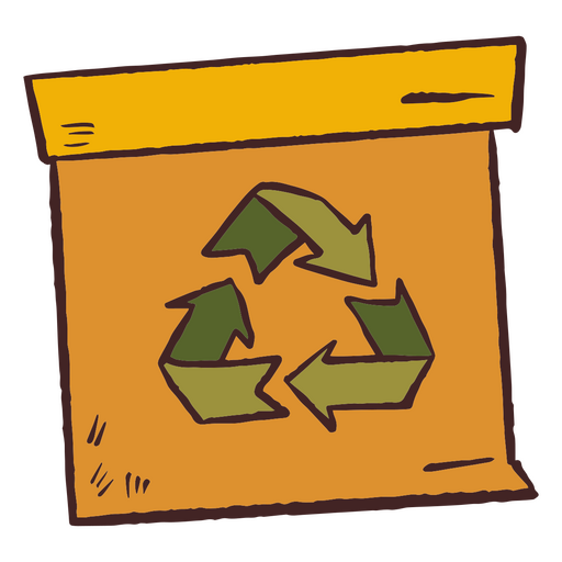 Doodle de caixa de reciclagem Desenho PNG