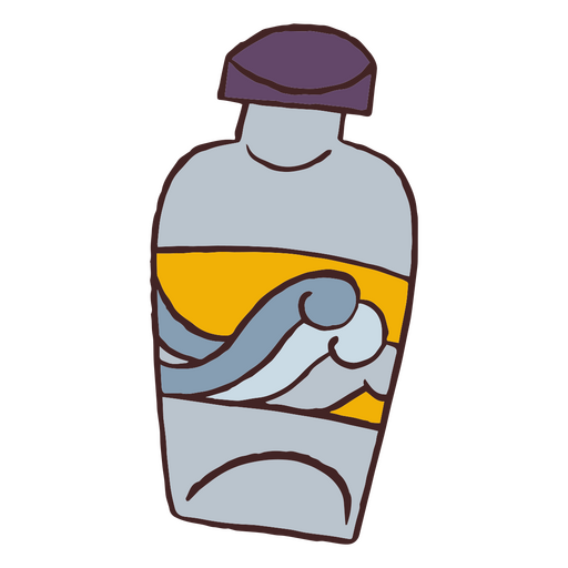 Botella de agua con olas Diseño PNG