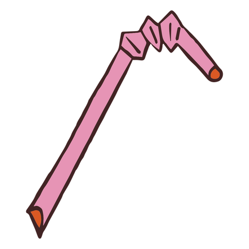 Drawing of pink straw PNG Design