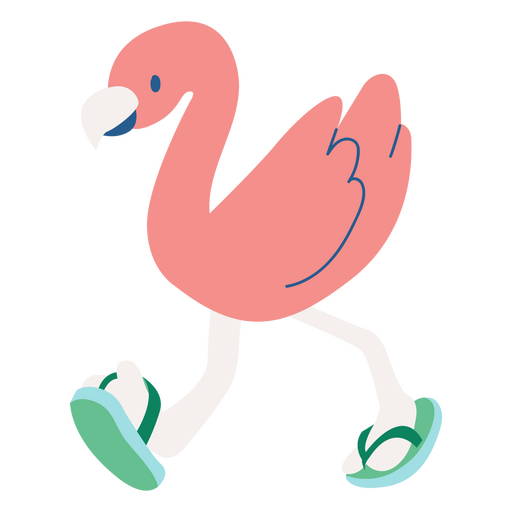 Funny flamingo with flip flops PNG Design