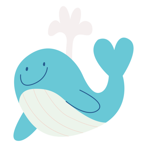Cartoon whale smiling PNG Design
